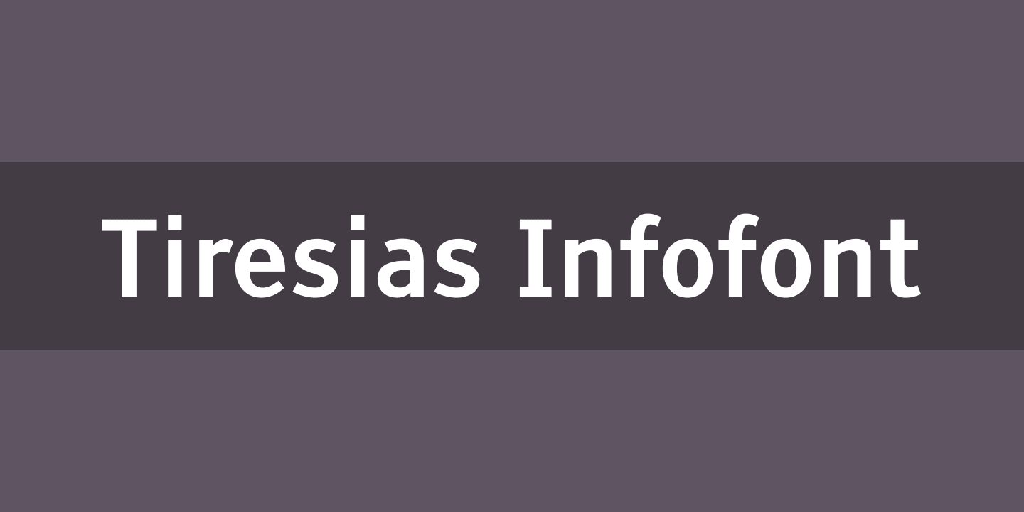 Tiresias Infofont Regular Font preview